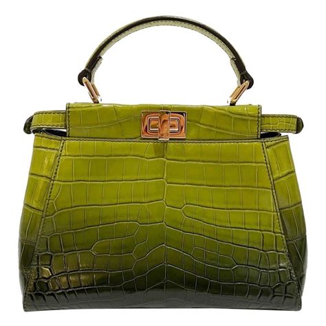 fendi peekaboo green|fendi peekaboo crocodile.